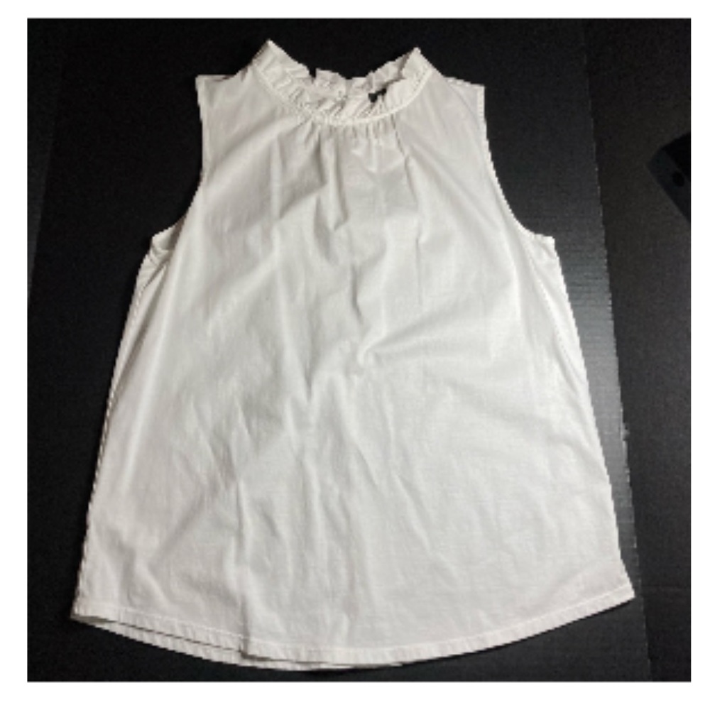 Ann Taylor Factory Cream Tank With Ruffle Neck Seize S New with Tag